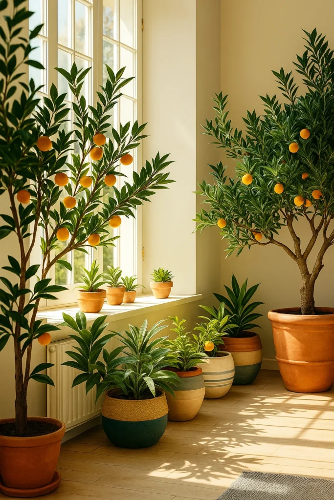 Add Potted Olive Or Citrus Trees
